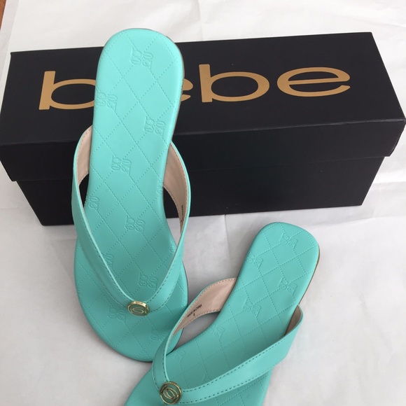 Bebe Turqouise Sandals - Picture 1 of 4
